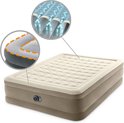 Matelas pneumatique Intex détaillé mettant l'accent sur le flux d'air et la construction.