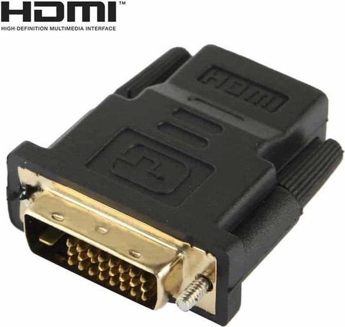 Techvavo® DVI 24+1 naar HDMI Adapter - DVI 24+1 Male to HDMI Female Converter - 1080P