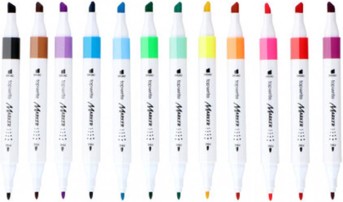 8 stylos marqueurs surligneurs - couleur pastel - S-Note Duo