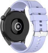Band Geschikt voor Huawei Watch GT Runner Versterkte Siliconen en Zilveren Gesp – Paars
