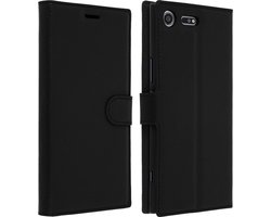 Avizar Foliohoes Geschikt voor Sony Xperia XZ Premium met kaarthouder en portemonnee - zwarte, Zwart