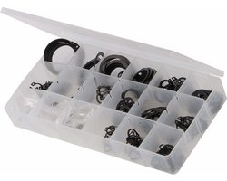Fixman Borgring assortimentsbox - 255 delig - chemisch gezwart staal - interne maten 6-23 mm - externe maten 7-29 mm