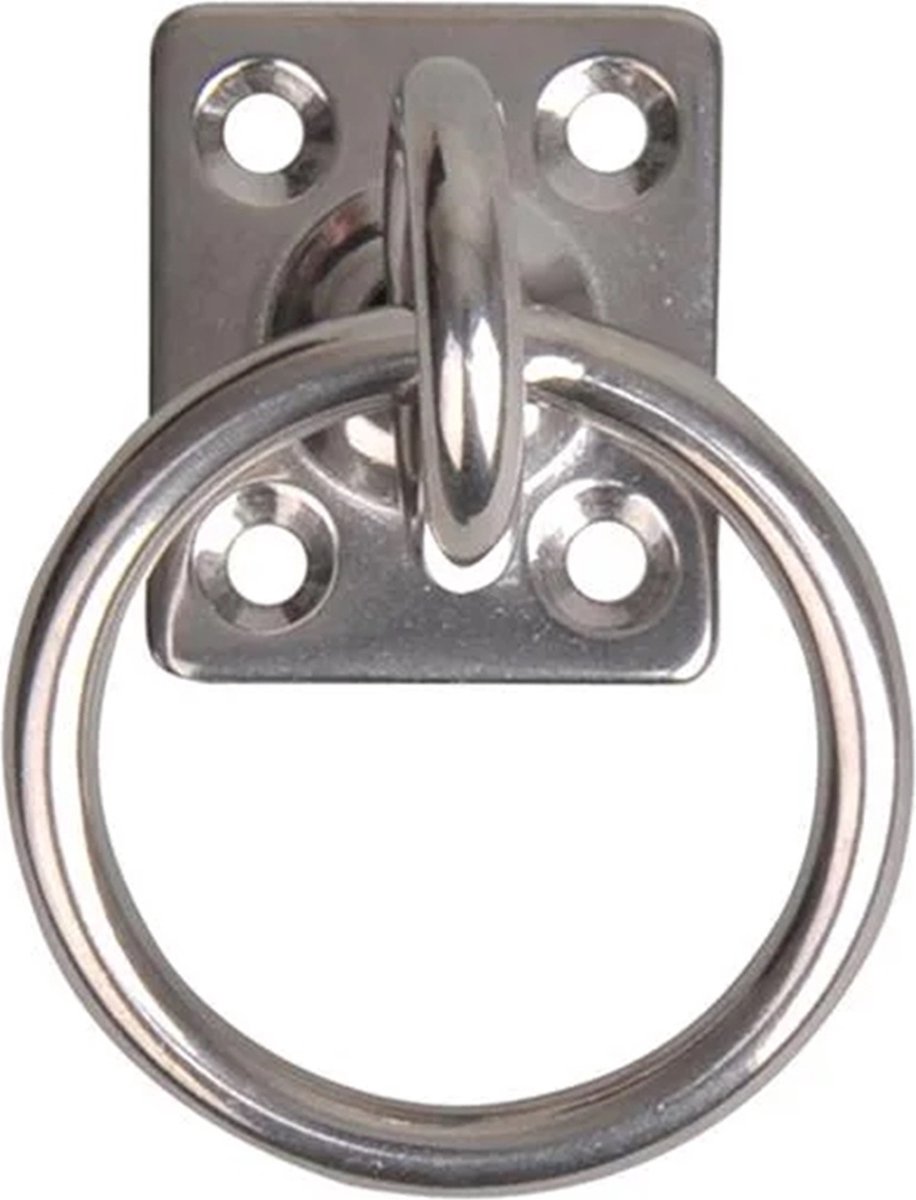 ProPlus Dekoog met Wartel en Ring - 33 x 38 x 6 mm - RVS Aisi 316 - 4 Gaats