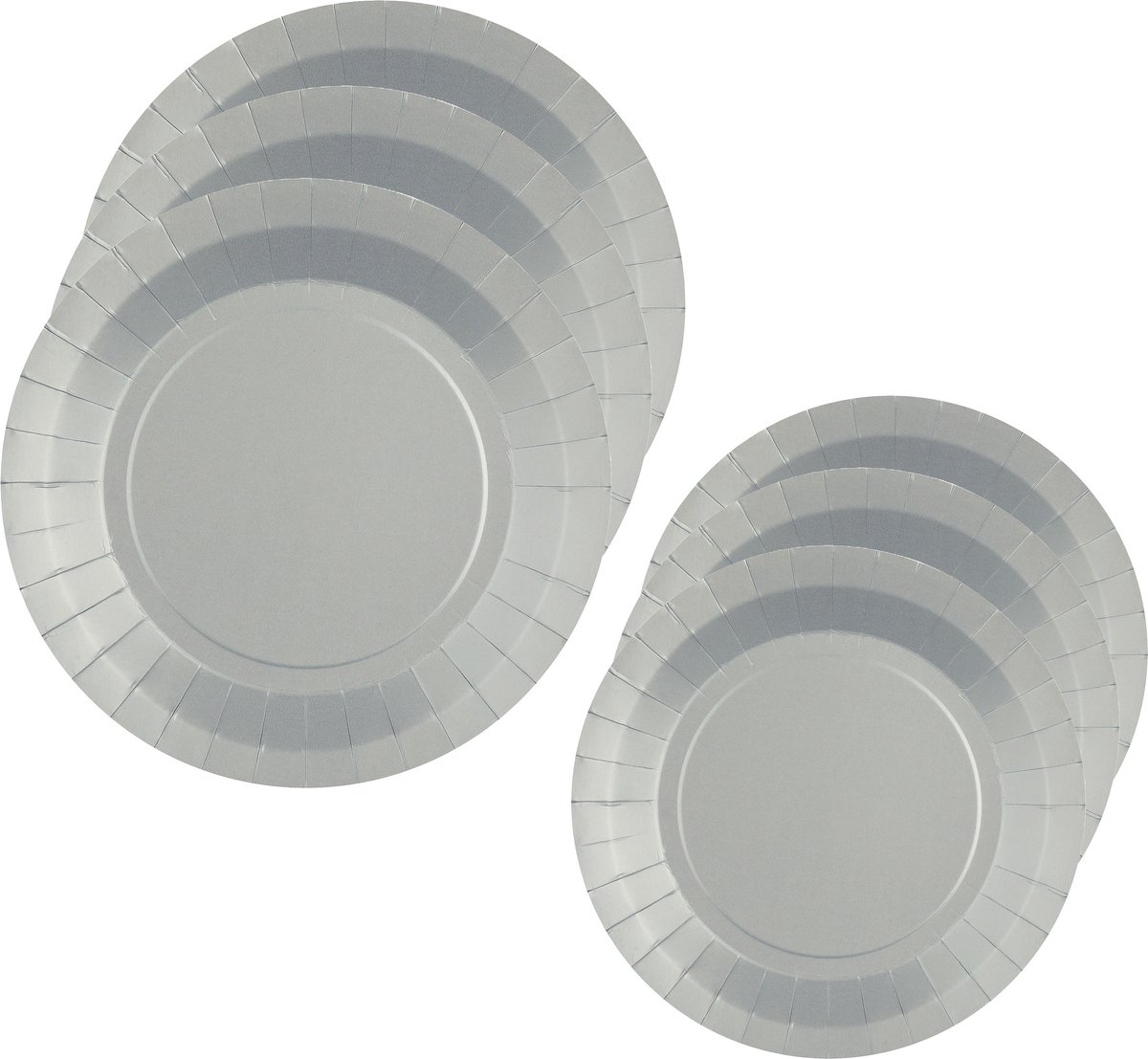 Santex Feest/verjaardag borden set - 20x stuks - zilver - 17 cm en 22 cm