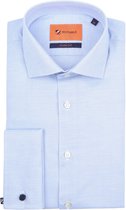 Suitable - Overhemd Fijne Ruit Lichtblauw DM22-01 - Heren - Maat 40 - Slim-fit