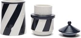 Pot de rangement Riviera Maison avec couvercle, Candy Jar Lighthouse - Pot de rangement Lighthouse - Zwart / Wit - Porcelaine