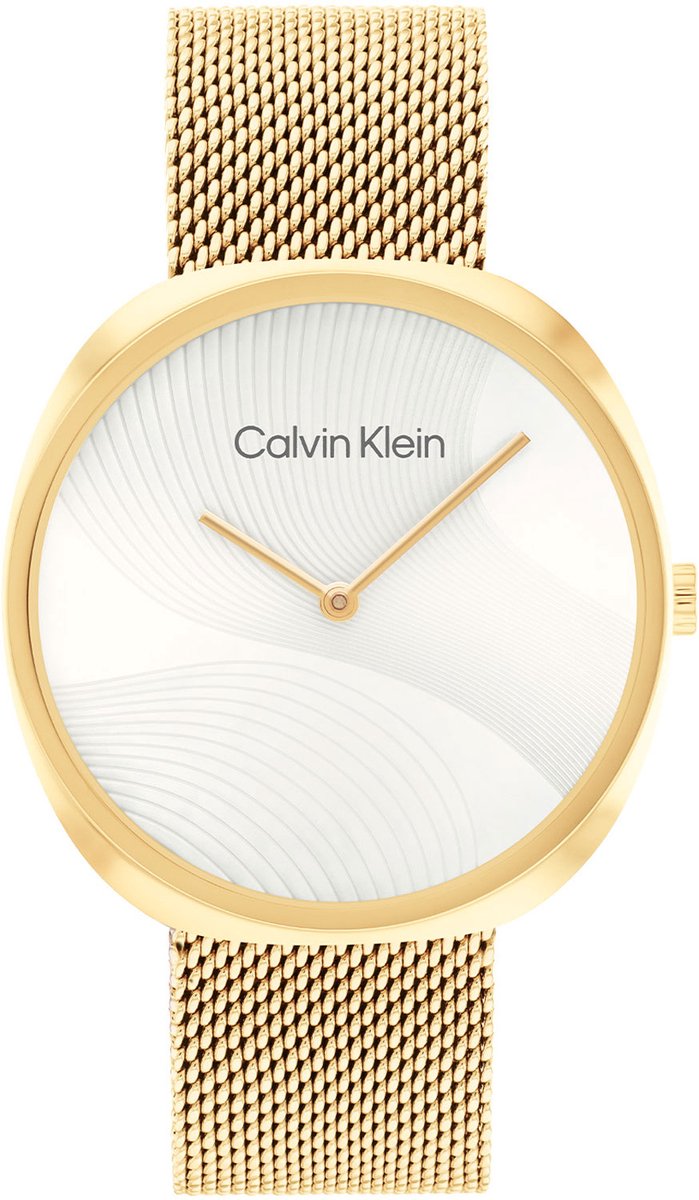 Calvin Klein CK25200246 Sculpt Dames Horloge - Mineraalglas - Staal - Goudkleurig - 37 mm breed - Quartz - Druksluiting - 3 ATM (spatwater)