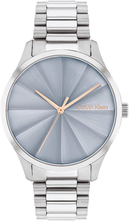 Calvin Klein CK25200230 Burst Unisex Horloge - Mineraalglas - Staal - Zilverkleurig - 35 mm breed - Quartz - Vouw/Vlindersluiting - 3 ATM (spatwater)