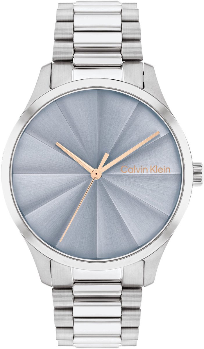 Calvin Klein CK25200230 Burst Unisex Horloge - Mineraalglas - Staal - Zilver - 35 mm breed - Quartz - Vouw-Vlindersluiting - 3 ATM (spatwater)