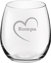 Drinkglas gegraveerd - 39cl - Bompa-hartje