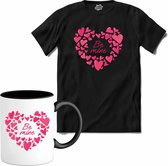 Be Mine | Valentijn - Valentijnsdag - Cadeau - Kado - T-Shirt met mok - Unisex - Zwart - Maat XL
