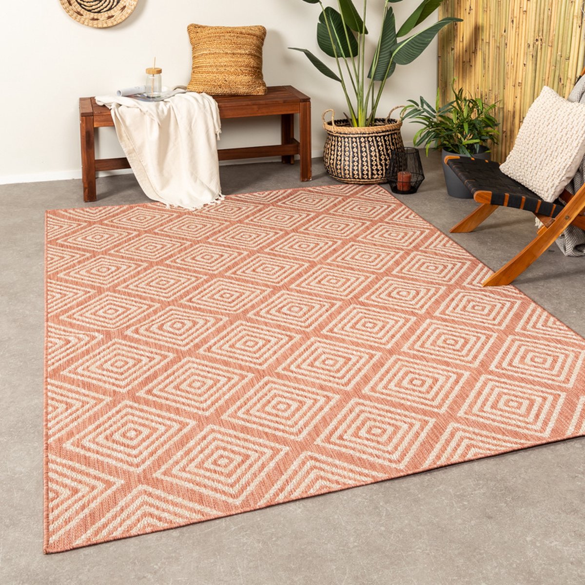 FRAAI Buitenkleed - Brava Terracotta | Klaar voor de zomer! - 120x170cm