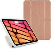 Pipetto Original Origami No1 case, geschikt voor iPad Mini 6 (2021) – met multifunctionele vouwbare cover - volledige 360˚ bescherming – geschikt voor Apple Pencil 2 - rose gold