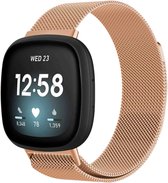 iMoshion Bandje Geschikt voor Fitbit Versa 3 Maat M - iMoshion Milanees magnetische band - Rosé Goud