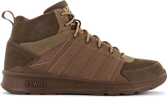 K-Swiss Vista Trainer Mid - Herren Sneakers Sportschoenen Schoenen Leer Bruin 07145-210-M - Maat EU 44.5 UK 10