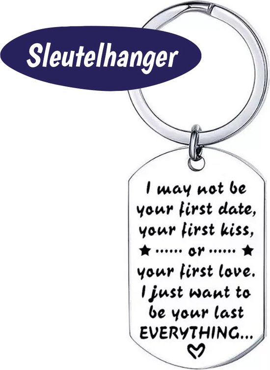 Sleutelhanger - Valentijnsdag Cadeau - Sleutel Hanger met Tekst - Autosleutel - Sleutelbos - Liefdes Geschenk - Cadeautje Voor Hem of Haar - Koppel - Verrassing