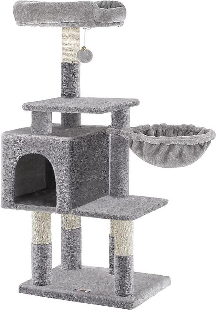 MIRA Home - Krapbaal voor katten - Kattentoren - Grijs - Hout - 50x40x110