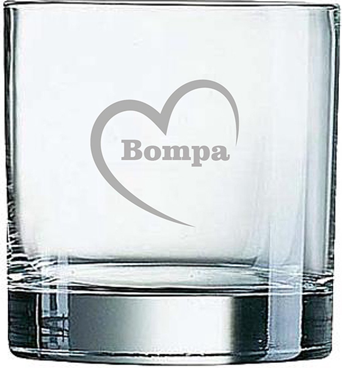 Whiskeyglas gegraveerd - 38cl - Bompa-hartje