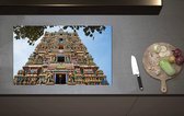 Inductieplaat Beschermer - Met Beelden Versierde Kidangamparambu Sree Bhuvaneswari Tempel - 80x52 cm - 2 mm Dik - Inductie Beschermer van Vinyl
