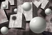 Fotobehang - Vlies Behang - 3D Geometrische Vormen - 312 x 219 cm