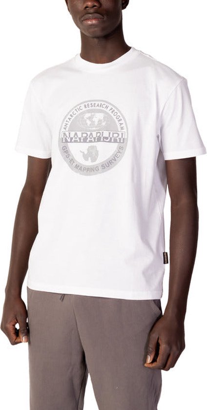Napapijri - Bollo T-shirt Wit - Heren - Maat M - Regular-fit
