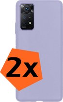 Hoesje Geschikt voor Xiaomi Redmi Note 11 Hoesje Siliconen Cover Case - Hoes Geschikt voor Xiaomi Redmi Note 11 Hoes Back Case - 2-PACK - Lila