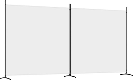 vidaXL - Kamerscherm - met - 2 - panelen - 348x180 - cm - stof - wit