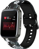 Siliconen Smartwatch bandje - Geschikt voor Grey Flower ID205L bandje - Strap-it Horlogeband / Polsband / Armband