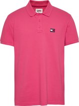 Tommy Jeans - Heren Polo SS Classic Badge Polo - Roze - Maat XXL