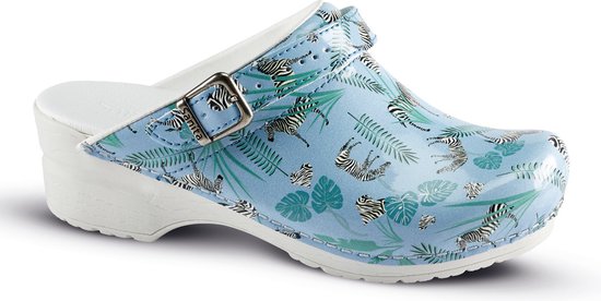 Sanita Flex sabot 38 Animal Zebra OH avec sangle - Blauw - 36