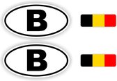 B, Belgische auto sticker set.