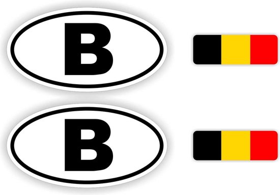 Perforeren Rond en rond Aktentas B, Belgische auto sticker set. | bol.com
