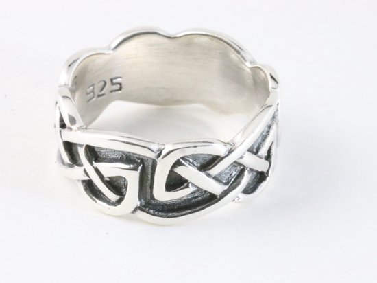 Bague en argent lourd avec noeud celtique - taille 22