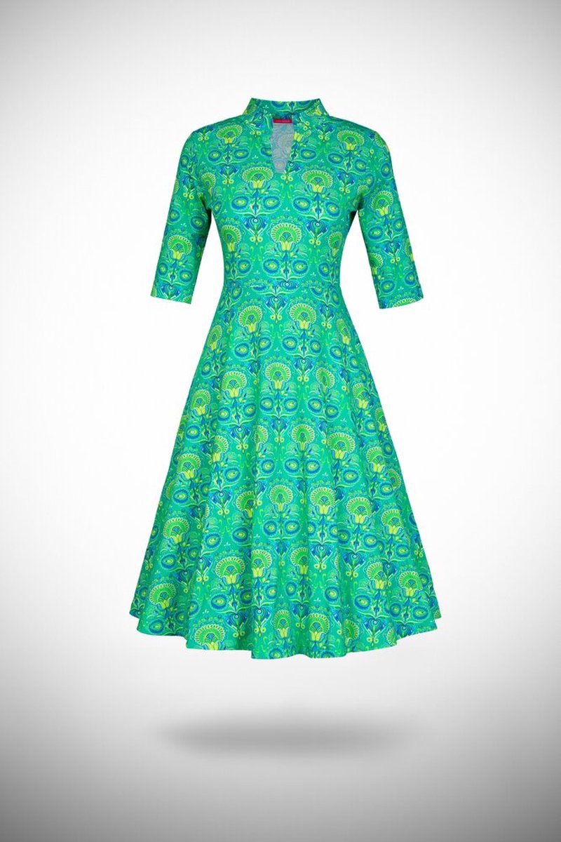 Swing jurk Bangkok driekwart mouw Wallpaper Green