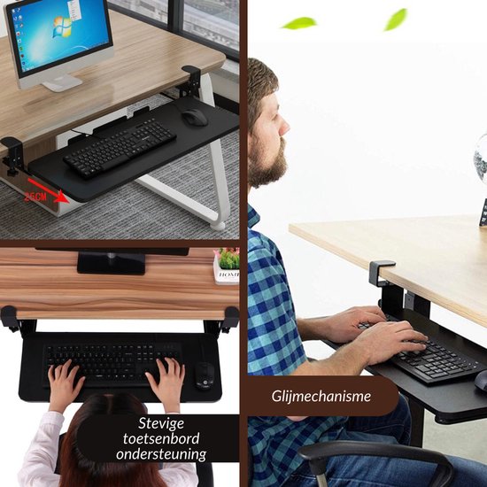 Webshop - Startech keyboard tray op rails - montage onder je bureau - Producten
