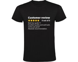Customer review tour guide Heren T-shirt | reisgids | beoordeling | vakantie | humor | grappig | Zwart