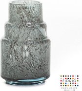 Vase Design TORCH LARGE - Fidrio ROCKY GREY - vase à fleurs en verre soufflé à la bouche - diamètre 10 cm, hauteur 26 cm