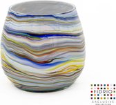 Design vaas FIORE - Fidrio CARIBBEAN - glas, mondgeblazen bloemenvaas - diameter 22 cm