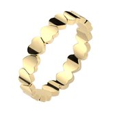 Ringen Dames - Ring Dames - Dames Ring - Goudkleurig - Gouden Ring - Gouden Ring Dames - Ring - Ringen - Sieraden Dames - Met Hartjes - Devoted