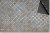 Inductie beschermer 60x52 - afdekplaat inductie mat - Dietrix Kookplaat beschermer - DELUXE - Hexagon - Marokkaanse tegel blauw zilver