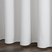 Floraweg Douchegordijn,douchegordijnen voor badkamer 3D embossing Visbotpatroon kraam douchegordijn, wasbaar waterdichte stof stofdouche gordijn set met 12 haken, 72 x 72 inch(180cmX180cm)-Wit