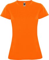 Fluor Oranje dames sportshirt korte mouwen MonteCarlo merk Roly maat M