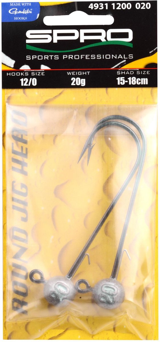Spro Round Jighead - Hooksize 10/0 - Maat : 7g - 14-16cm (2 pcs)