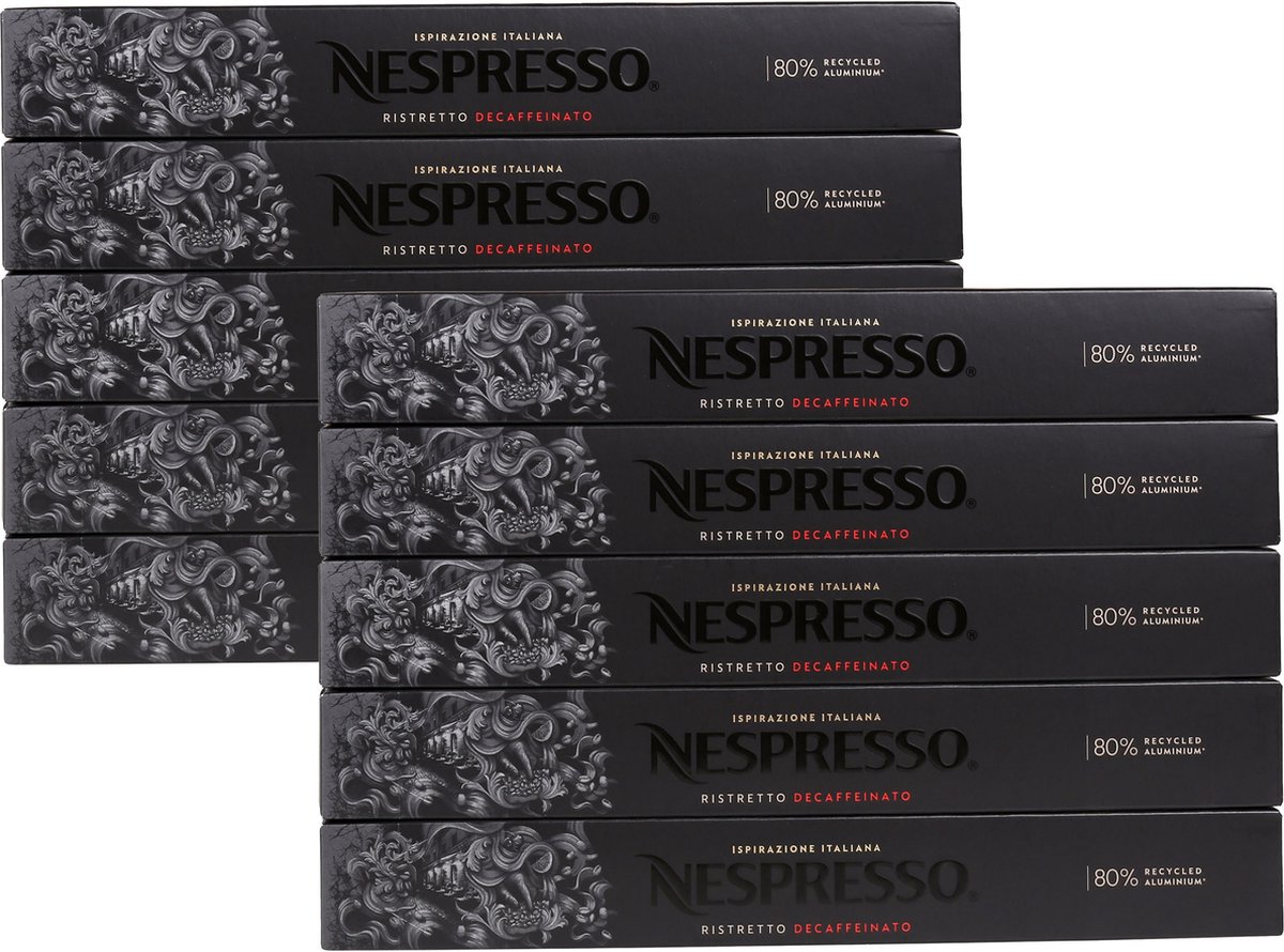 Ristretto Decaffeinato Koffiecapsules, cafeïnevrij NESPRESSO / 100 capsules