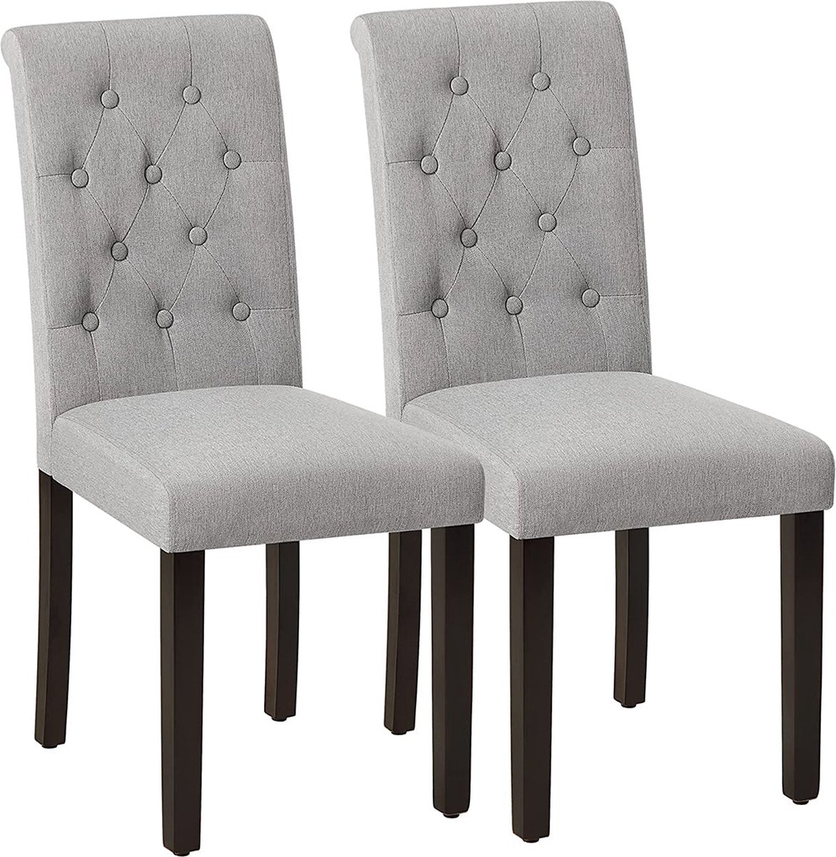 Eetkamerstoelen - Keukenstoelen - Eetstoelen - stoelen - Grijs - Set van 2