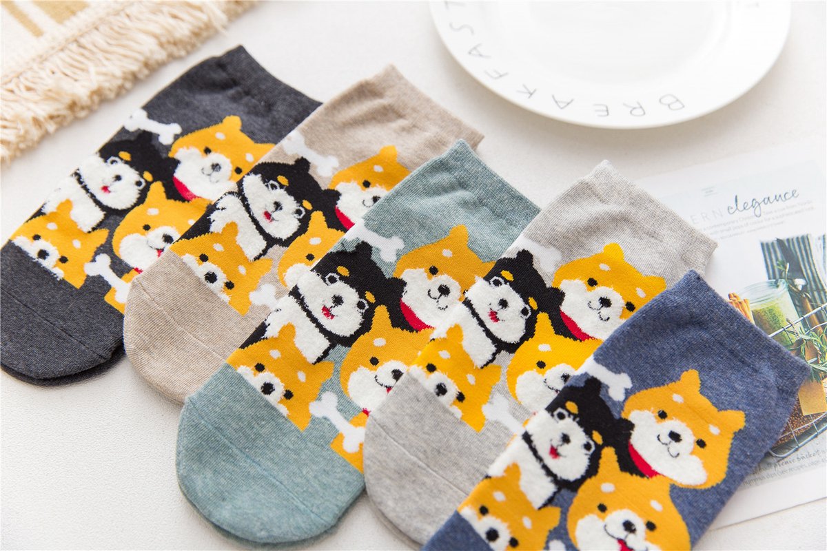 Animalsocks® - Trouwe viervoeters 5-pack sokken - Warme Sokken - Huissokken - 5 Paar - Maat 35-42 - Katoen - Unisex - Uniek cadeau - Kleurvol - Anti zweet