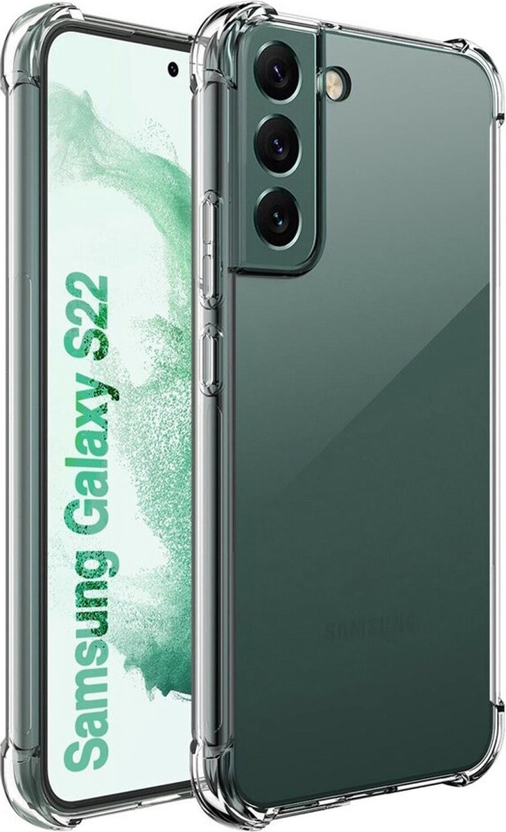Samsung S22 Hoesje Transparant Shock Proof Siliconen Hoes Case Cover - Samsung Galaxy S22 Hoesje