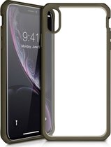 Apple iPhone XR Hoesje - ITSkins - Level 2 HybridSolid Serie - Hard Kunststof Backcover - Transparant / Groen - Hoesje Geschikt Voor Apple iPhone XR