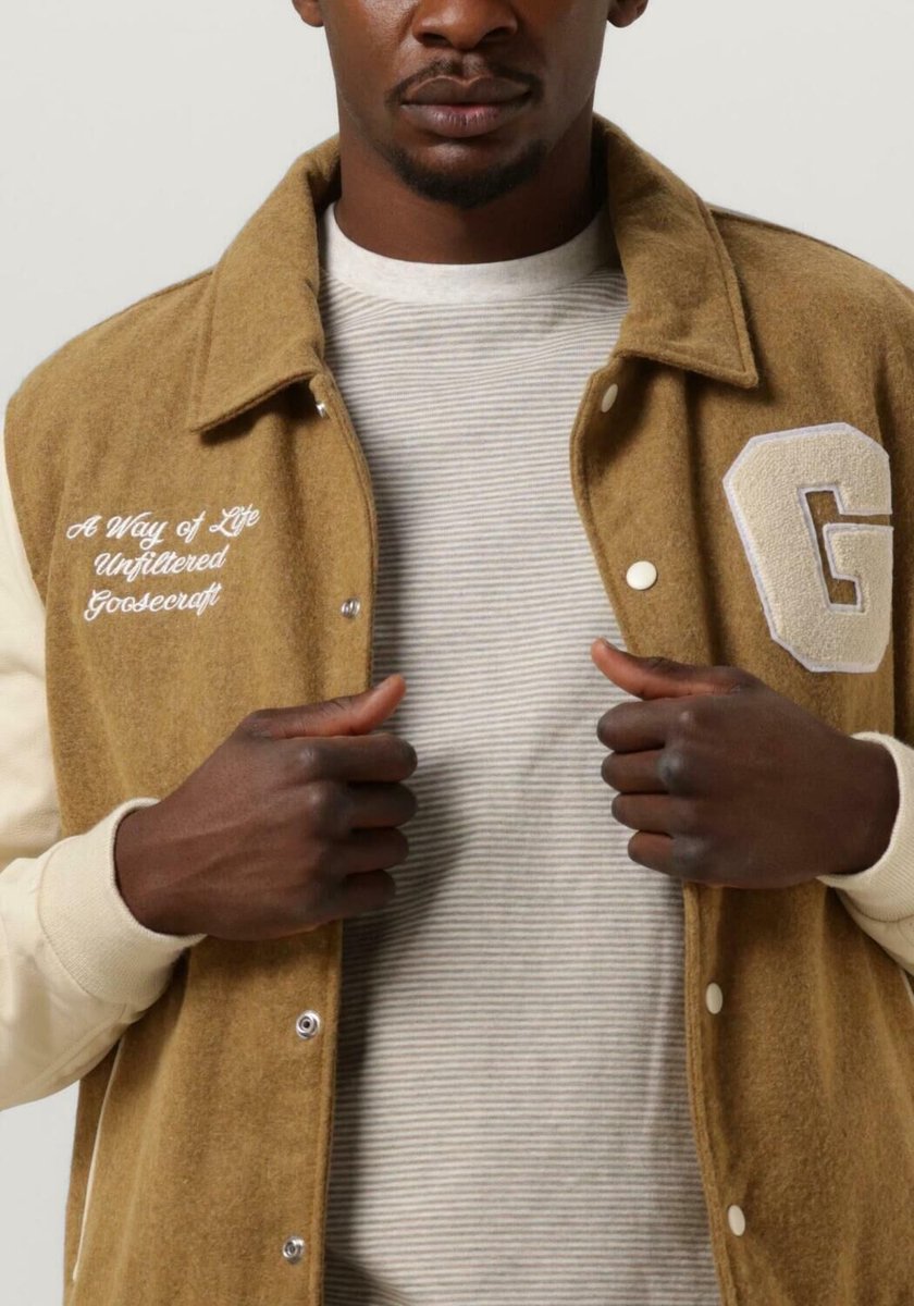 Generisch Winterjas voor heren, vrijetijdsjas, Varsity jas, casual, slim fit, katoen, Letterman, honkbal, bomberjack, Urb An Classic College-jas, rood, L