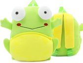 BoefieBoef Kikker peuter / kleuter rugtas - Crazy Frog kinder rugzak - jongens en meisjes - 6 liter - 0 tot 4 jaar oud - dierentas - peuterspeelzaal - opvang - gymtas - speelzaal - bso - baby backpack - schooltas - groen - pad - dier - animal